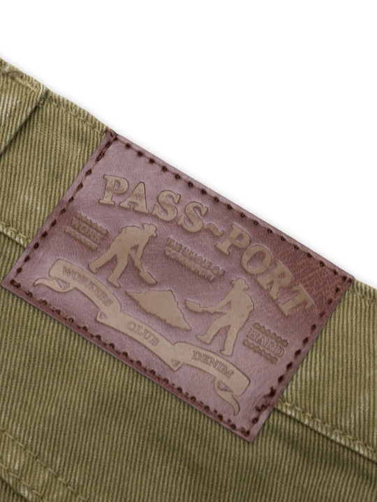 Men's Jeans Pants with Relaxed Straight Fit Olive