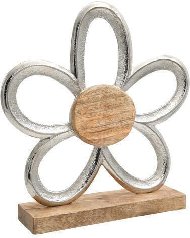 Floare Decorativă din Aluminiu Fylliana cu Bază din Lemn Argintie 25x5x27cm Fylliana 946-124-007 Floare Decorativă din Aluminiu Fylliana cu Bază din Lemn Argintie 25x5x27cm Fylliana 946-124-007