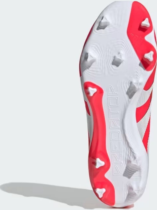 Ghete de Fotbal Pentru Copii Predator League Cu Crampoane Roșu / Alb Cloud / Negru Core