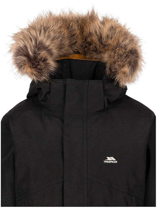 Waterproof Kids' Casual Jacket with Hood Black