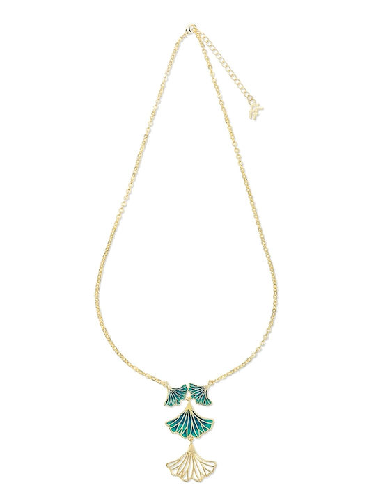 Folli Follie Mystic Petals Colier Plăcut Cu Aur