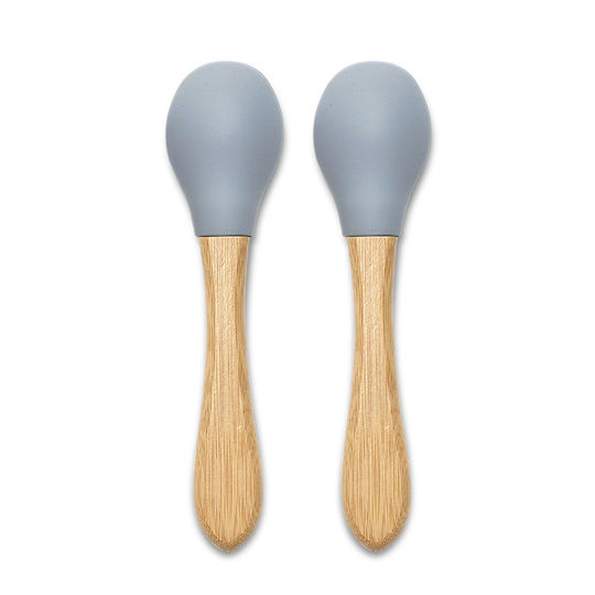 Lorelli Baby Set with Spoons made of Silicone for 6+ months Beige 2pcs