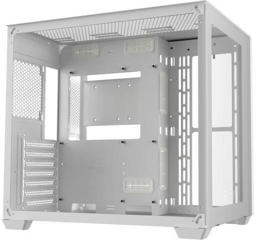 Raijintek Paean C7 TG4 Gaming Midi-Turm Computergehäuse mit Seitenfenster und RGB-Beleuchtung Weiß