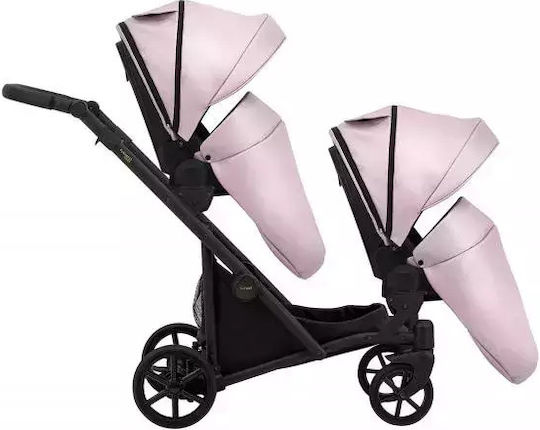 Kunert Ivento Duo Glam Ρυθμιζόμενο Καρότσι για Δίδυμα Kατάλληλο για Nεογέννητο Eco Pink Metalic / Black Frame 12.4kg