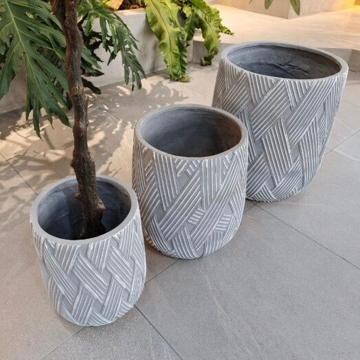 Harmony Γλάστρα Πήλινη Γκρι 40x40x50εκ.