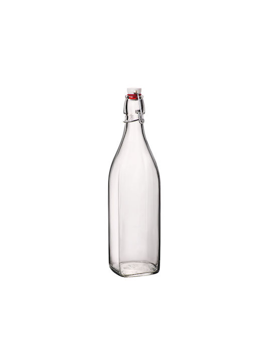 Bormioli Rocco Swing Bottle Water Glass with Screw Cap Transparent