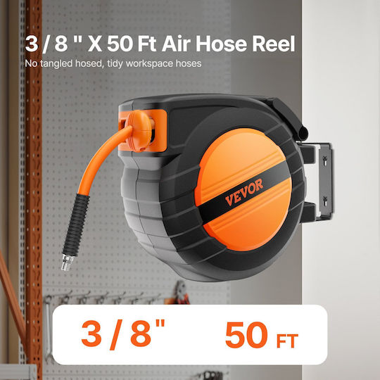 Vevor Πτυσσόμενος Εύκαμπτος Σωλήνας Αέρα 3/8 In X 50 Ft Hybrid Enclosed Air Hose 300 Psi