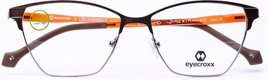 Eyecroxx 604 C3 Clip-On Damen Metallbrillen Schmetterling Grau Clip-On Sonnenbrille