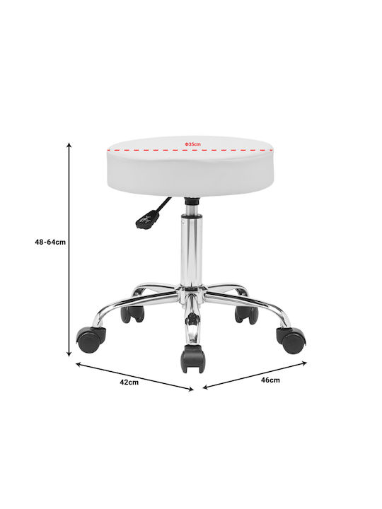 Office Desk Stool Uficio White 46x42x48cm