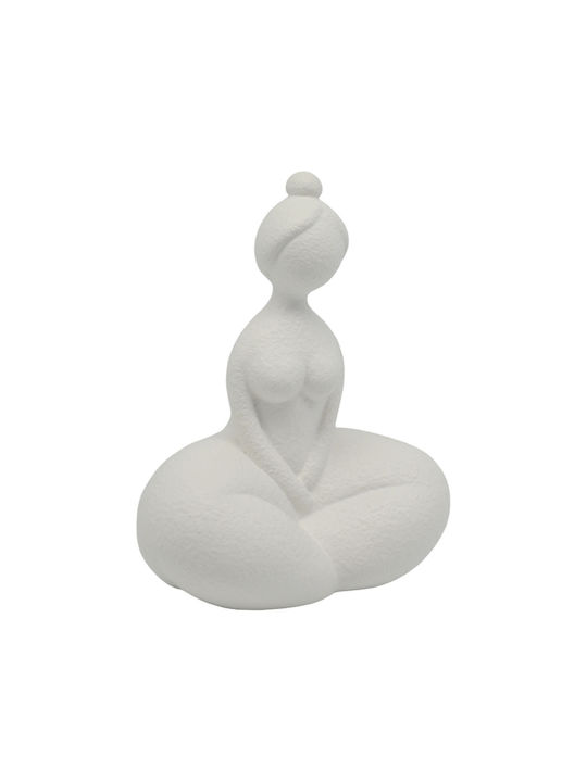 Figurină Decorativă din Ceramică, Femeie, Culoare Alb Mat 15.8x10.5x19.5cm Ankor Ankor 842988