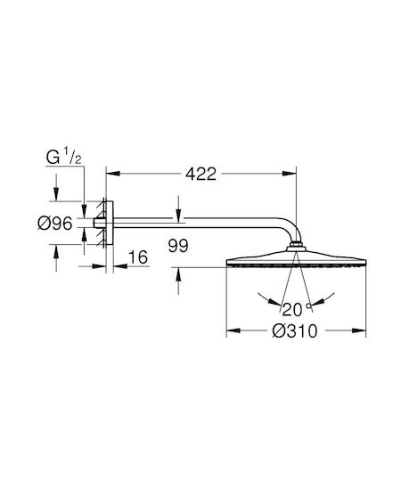 Grohe Rainshower Mono 310 Rund Duschkopf 31cm