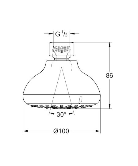 Grohe Tempesta 100 Κεφαλή Ντουζ