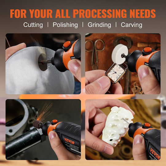 Vevor Rotary Tool Accessories Set 357pcs 1/8" Diameter Electric Rotary Tool Accessories General Purpose Electric Tool Accessories Carving Sanding Cutting Drilling Cleaning Polishing
