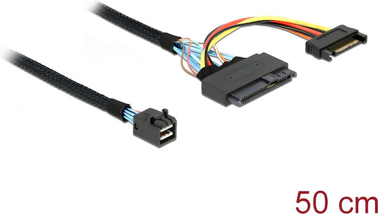 DeLock Mini SAS - 22-Pin SATA III Cable 50cm Μαύρο (84819)