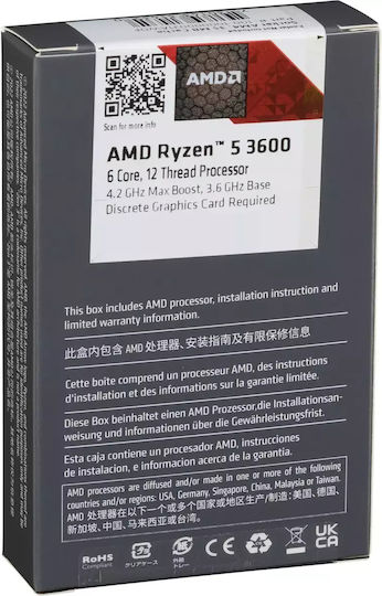 AMD Ryzen 5 3600 3.6GHz Processor 6 Core for Socket AM4 in Box