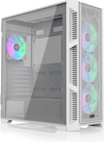 Raijintek Ponos Ultra MS4 Gaming Midi Tower Κουτί Υπολογιστή με Πλαϊνό Παράθυρο και RGB Φωτισμό Λευκό