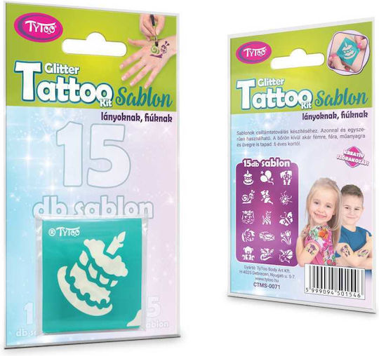 Set mit 15 temporären Tattoo-Schablonen Tytoo Kkcst4530033 Happy Birthday