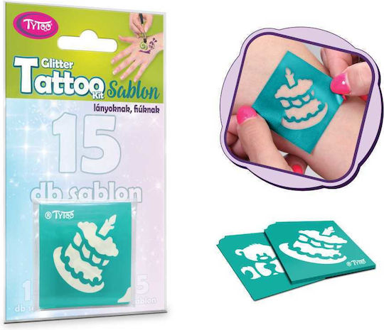 Set mit 15 temporären Tattoo-Schablonen Tytoo Kkcst4530033 Happy Birthday