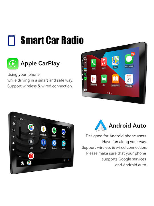 Автомобилна Аудио Система (Блутут/USB/WiFi/GPS/Apple-Carplay/Android-Auto) с Тъчскрийн 9"