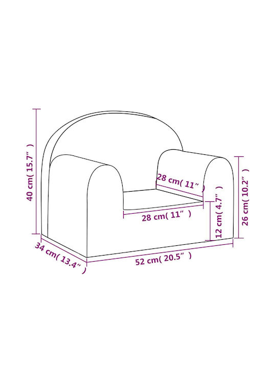Sofa with Armrests Beige 52x34x40cm