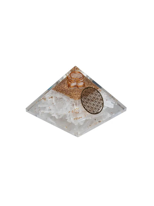 Πυραμίδα Οργονίτη Flower Life Σεληνίτη Orgonite Pyramid 7x7x6cm