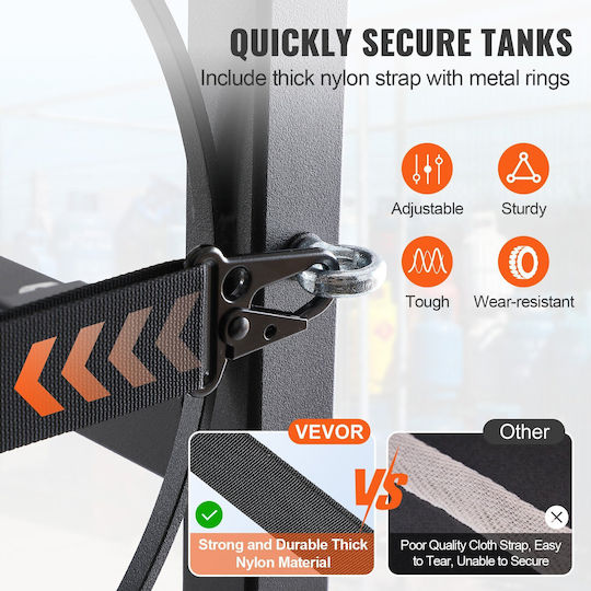 Vevor Refrigerant Tank Rack 1 X 50 lbs 2 X 30 lbs Plus 3 Small Bottle Tanks Cylinder Tank Rack 15.55 X 12.99 X 49.8 Inches Refrigerant Cylinder Shelf Freon Cases Gas Oxygen Nitrogen