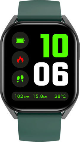 Canyon SW-58 Aluminium Wasserdicht Smartwatch mit Pulsmesser (Silver Green)
