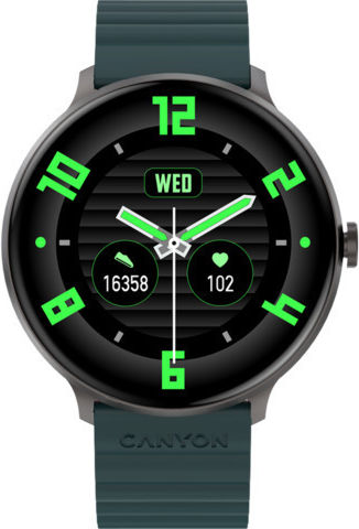 Canyon Jacky SW-69 44mm Водоустойчив Смарт Часовник с Пулсомер Зелен-Оранжев
