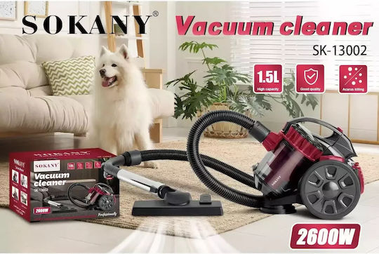 Sokany Vacuum Dry 2600W with Plastic Bin 1.5lt