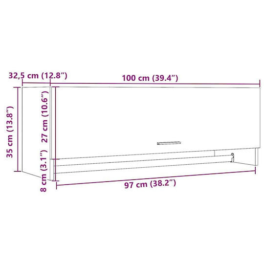 vidaXL Ντουλάπι Μπάνιου 100x32.5x35cm Δρυς