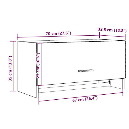 vidaXL Ντουλάπι Μπάνιου 70x32.5x35cm Δρυς