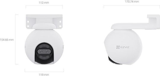 Ezviz H80x IP Cameră Duală De Supraveghere Wi-Fi 4K Rezistentă La Apă Cu Comunicare Bidirecțională Și Obiectiv 4mm