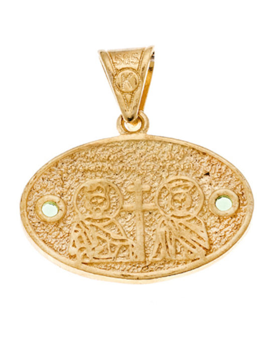 Charm Talisman Konstantin mit Steinen aus Gold 14K mit Zirkon