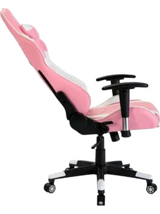 Havit GC932 Καρέκλα Gaming Δερματίνης με Ρυθμιζόμενα Μπράτσα Λευκό/Ροζ