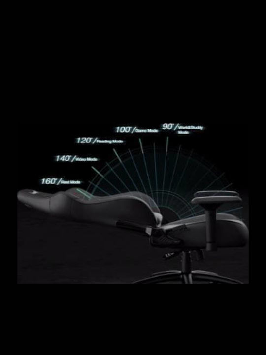 Anda Seat Phantom 3 Large Fabric Gaming Chair with Adjustable Arms Carbon Black