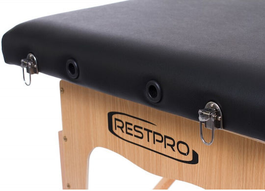 Rest Pro Classic 2 Portable Foldable Black Wooden Physiotherapy Bed 192x70cm