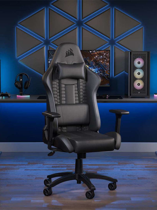 Corsair TC100 Relaxed Artificial Leather Gaming Chair with Adjustable Arms Black