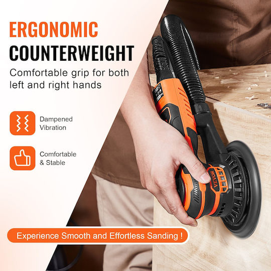 Vevor GDSGJBS6INCHW5JEXV2 Έκκεντρο Τριβείο Χούφτας 110mm Ρεύματος 350W με Ρύθμιση Ταχύτητας και με Σύστημα Αναρρόφησης