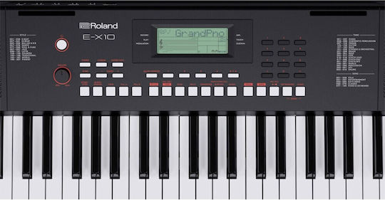 Roland Keybaord EX10 cu 61 Taste cu Suport, Căști și Pupitru Negru