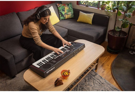 Roland Keybaord EX10 cu 61 Taste cu Suport, Căști și Pupitru Negru