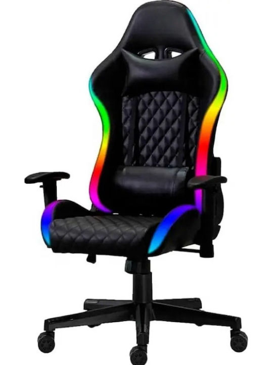 Oxford Home GC3031FB Καρέκλα Gaming Δερματίνης με RGB Φωτισμό Μαύρη
