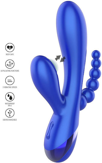 Scala Xocoon Triple Love Clitoral Vibrator 19cm Blue