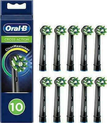 Oral-B CrossAction CleanMaximizer Electric Toothbrush Replacement Heads Black Edition XXXL Pack Black 410324 1pcs
