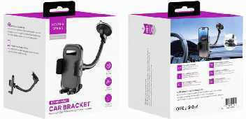 Car Mobile Mount with Adjustable Hooks Black