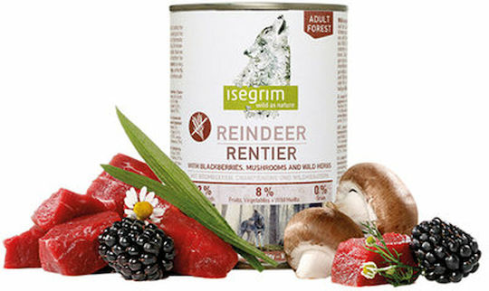 Isegrim Wet Food Dogs in Cans with Meat, Chicken and Salmon 800gr