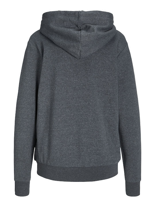 Γυναικεία Ζακέτα Φούτερ με Κουκούλα Darkgrey