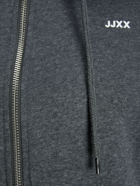 Γυναικεία Ζακέτα Φούτερ με Κουκούλα Darkgrey