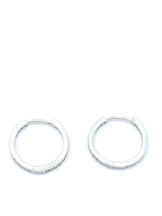 PS Silver Earrings Hoops made of Silver with Stones