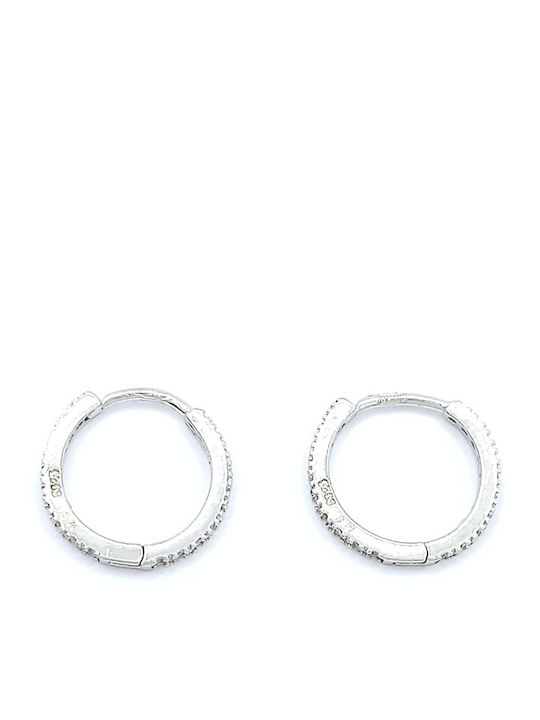 PS Silver Earrings Hoops made of Silver with Stones