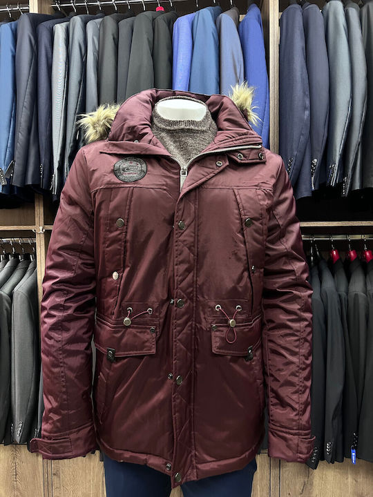 Winter Jacket Parka Burgundy
